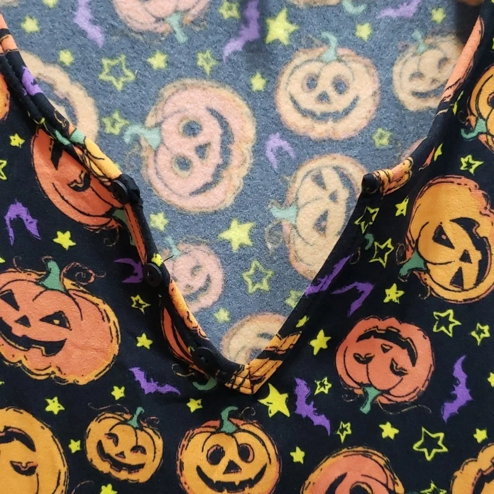 Shosho One-Piece Halloween Fleece Lined Lounger Pajama with Matching Headband